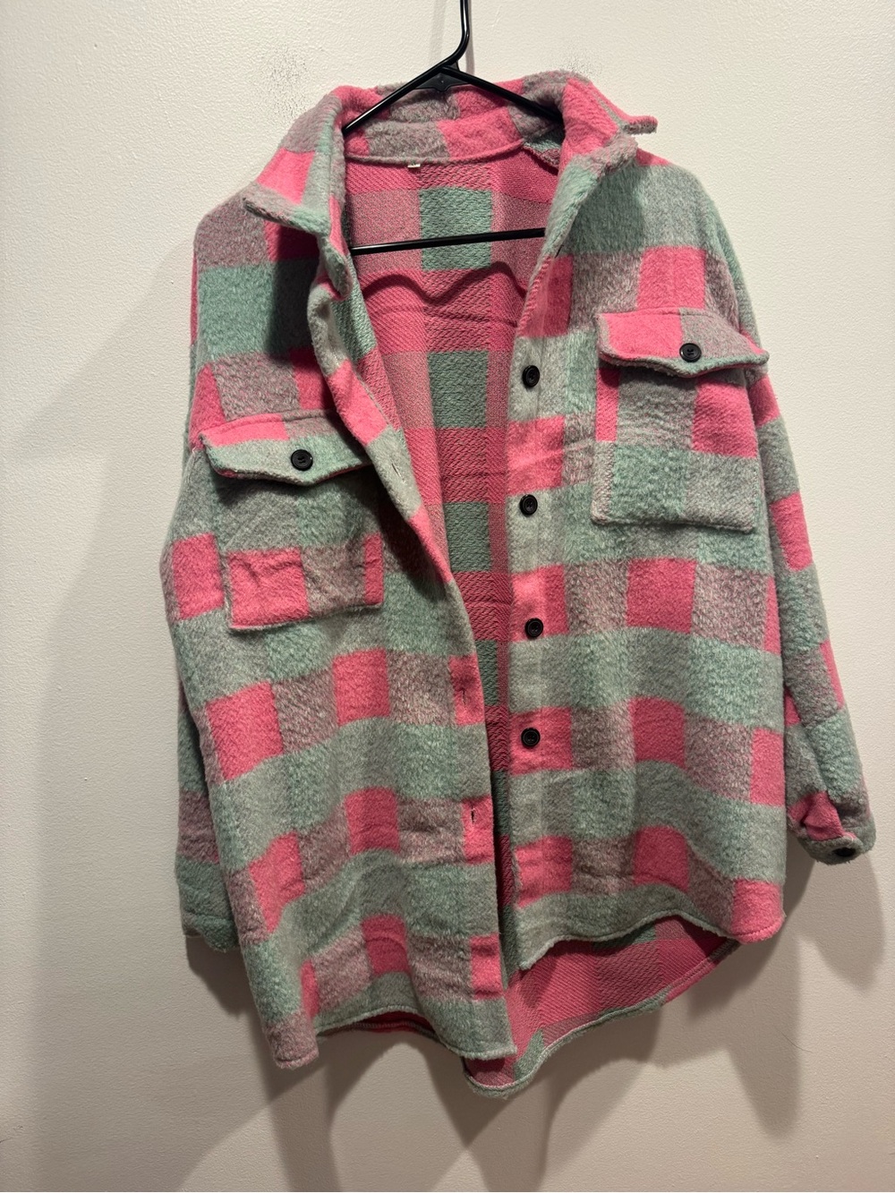 Women’s Mint/Pink Flannel Shacket